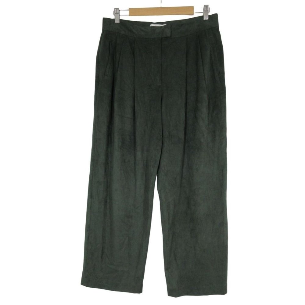 MANGO Suit‎ faux suede pleated front tapered leg pants